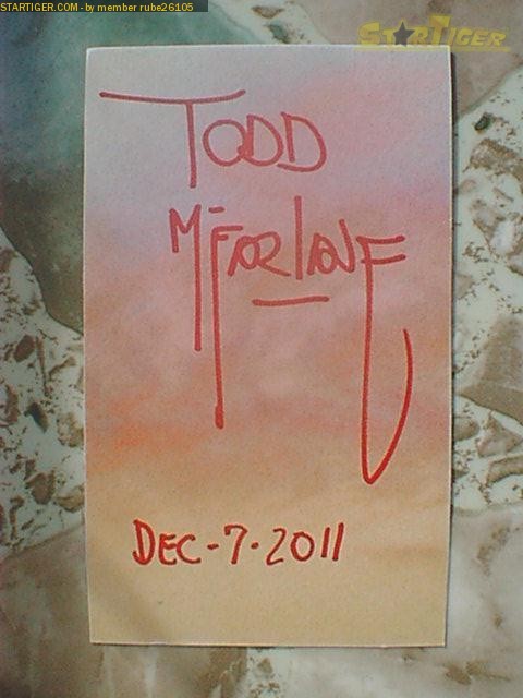 todd mcfarlane autograph