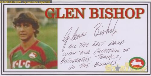 Glen Bishop autograph collection entry at StarTiger