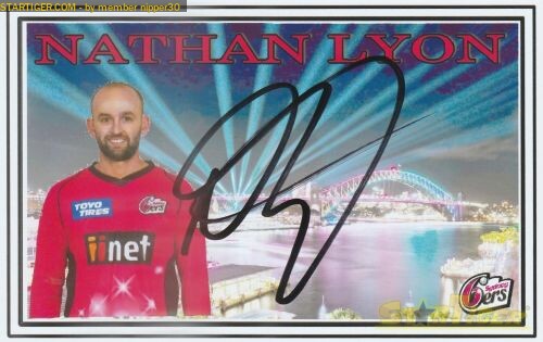 Nathan Lyon autograph collection entry at StarTiger