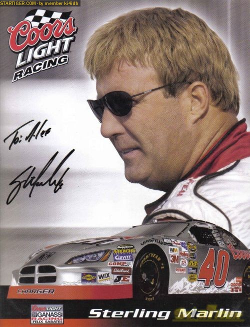 Sterling Marlin autograph collection entry at StarTiger