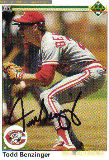 Todd Benzinger autograph collection entry at StarTiger