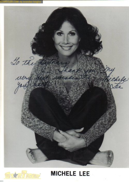 Michele Lee autograph collection entry at StarTiger