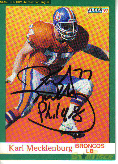 Karl Mecklenburg autograph collection entry at StarTiger