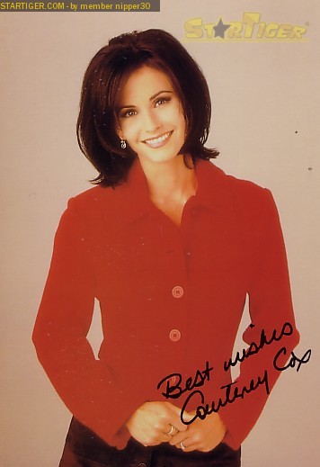 Courteney Cox autograph collection entry at StarTiger