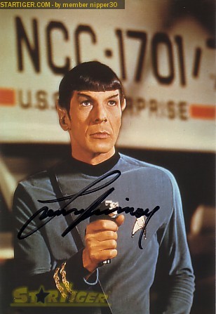 Leonard Nimoy autograph collection entry at StarTiger