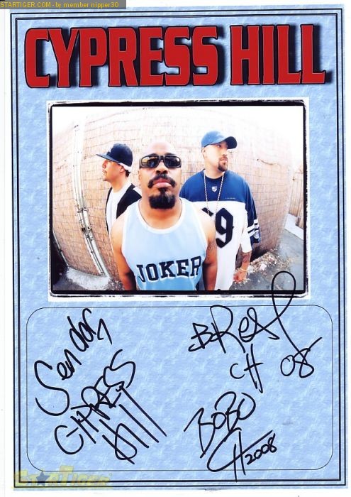 Cypress Hill autograph collection entry at StarTiger