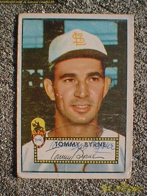 Tommy Byrnes autograph collection entry at StarTiger