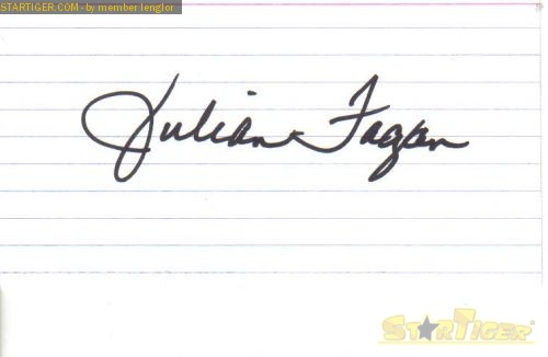 Julian Fagan autograph collection entry at StarTiger