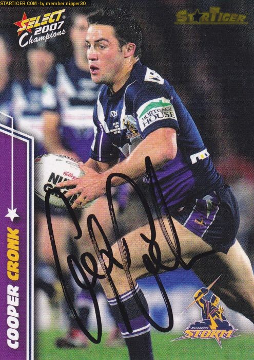 Cooper Cronk autograph collection entry at StarTiger