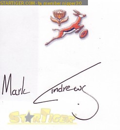 Mark Andrews autograph collection entry at StarTiger