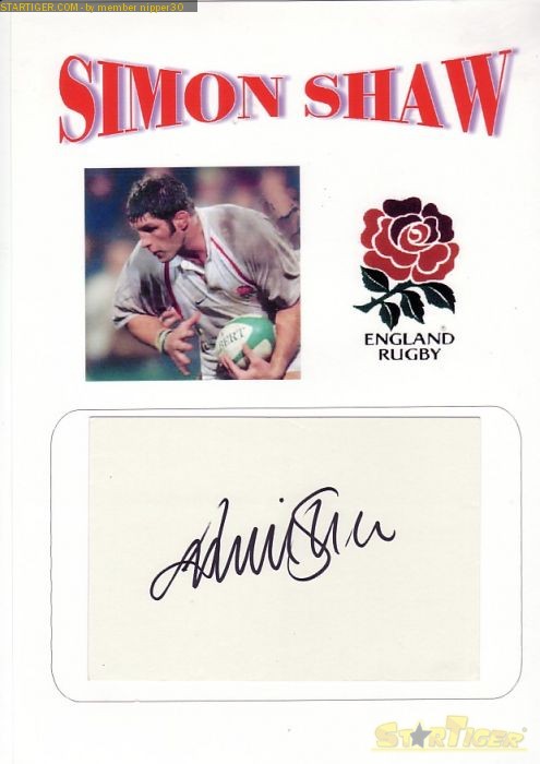 Simon Shaw autograph collection entry at StarTiger