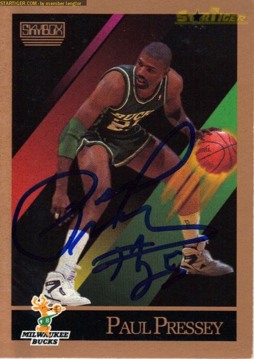 Paul Pressey autograph collection entry at StarTiger