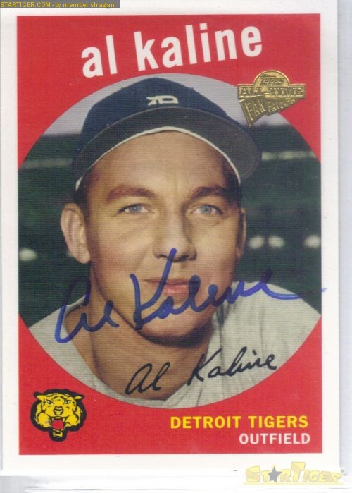 Al Kaline autograph collection entry at StarTiger