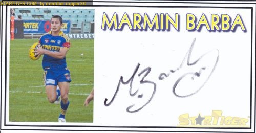 Marmin Barba autograph collection entry at StarTiger