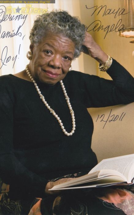 Maya Angelou autograph collection entry at StarTiger