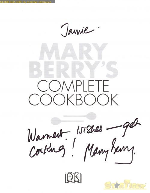 Mary Berry autograph collection entry at StarTiger