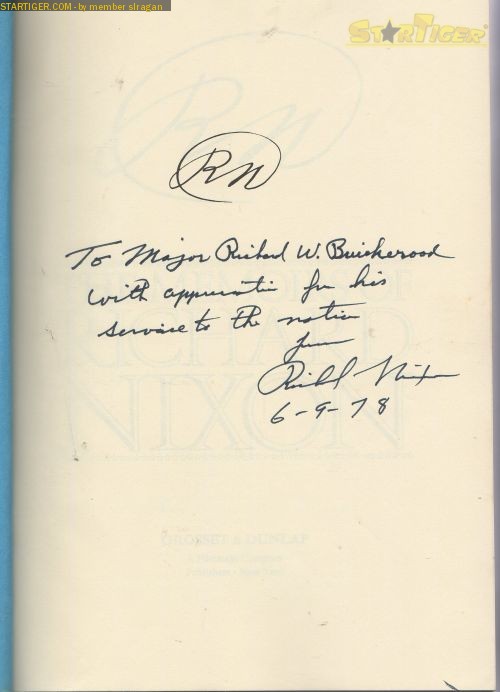 Richard Nixon autograph collection entry at StarTiger