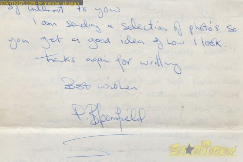 Philip Bloomfield autograph collection entry at StarTiger