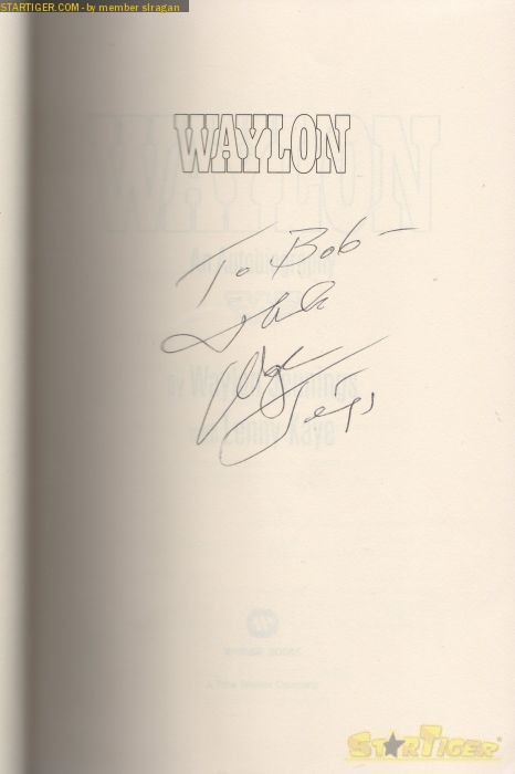 Waylon Jennings autograph collection entry at StarTiger