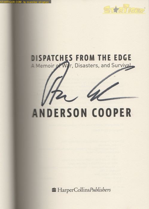 Anderson Cooper autograph collection entry at StarTiger