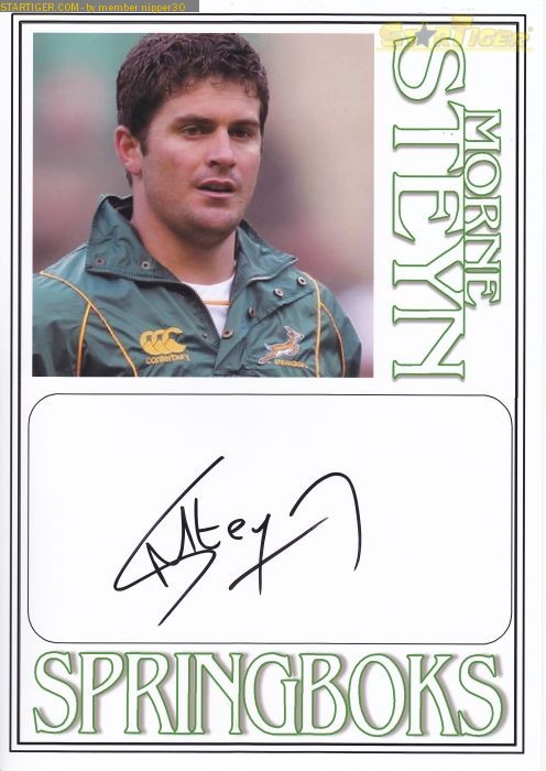 Morne Steyn autograph collection entry at StarTiger