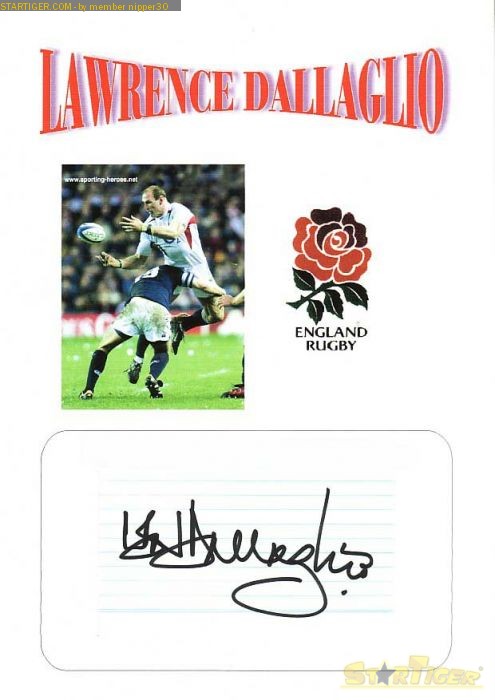 Lawrence Dallaglio autograph collection entry at StarTiger