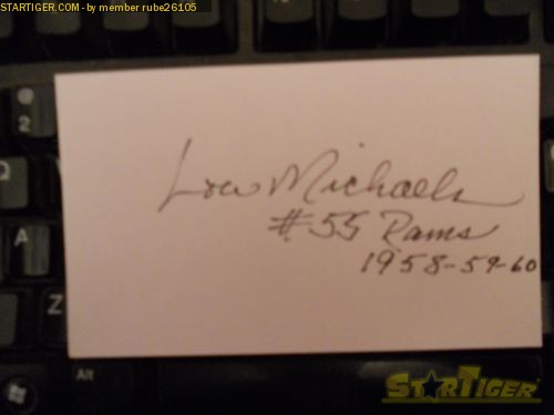 Lou Michaels autograph collection entry at StarTiger