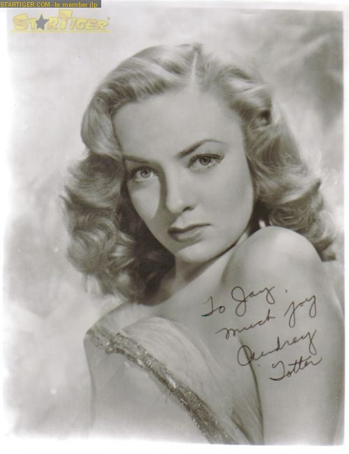 Audrey Totter autograph collection entry at StarTiger