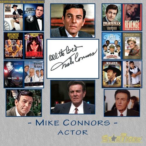 Mike Connors autograph collection entry at StarTiger