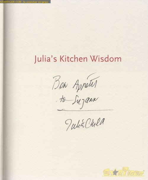 Julia Child autograph collection entry at StarTiger