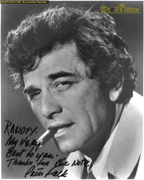 Peter Falk autograph collection entry at StarTiger