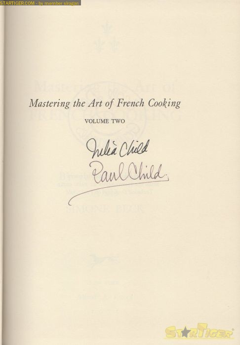 Julia Child autograph collection entry at StarTiger