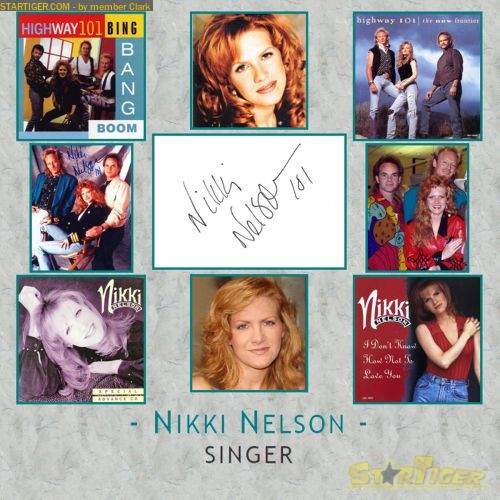 Nikki Nelson autograph collection entry at StarTiger