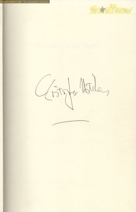 Christopher Hitchens autograph collection entry at StarTiger